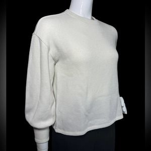 MADEWELL EUC Cream Puffy 3/4 sleeve sweater Size XXS